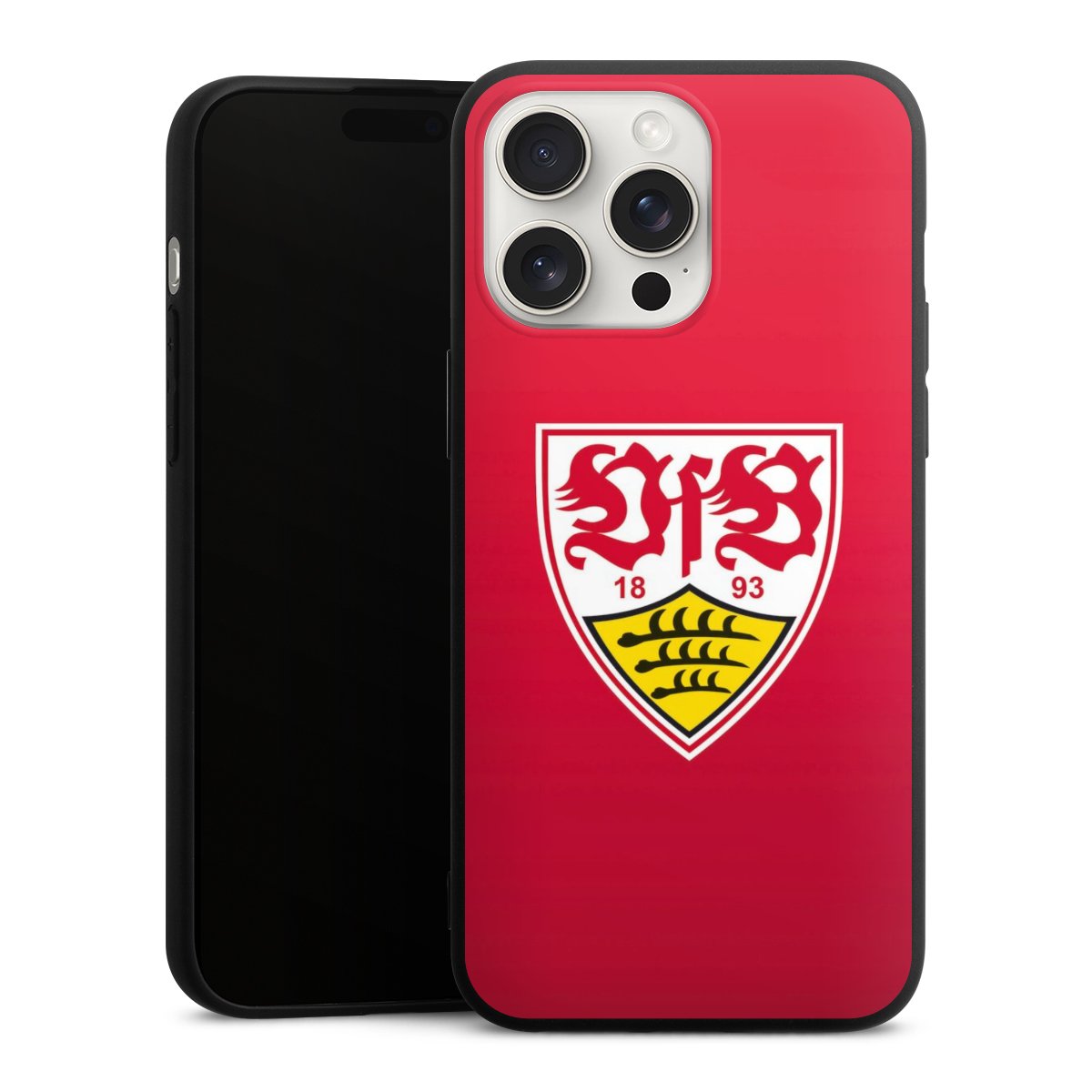 iPhone 15 Pro Max Handy Premium Silikon Hülle Handyhülle schwarz Case Official Licensed Product Vfb Stuttgart Silikon Premium Case