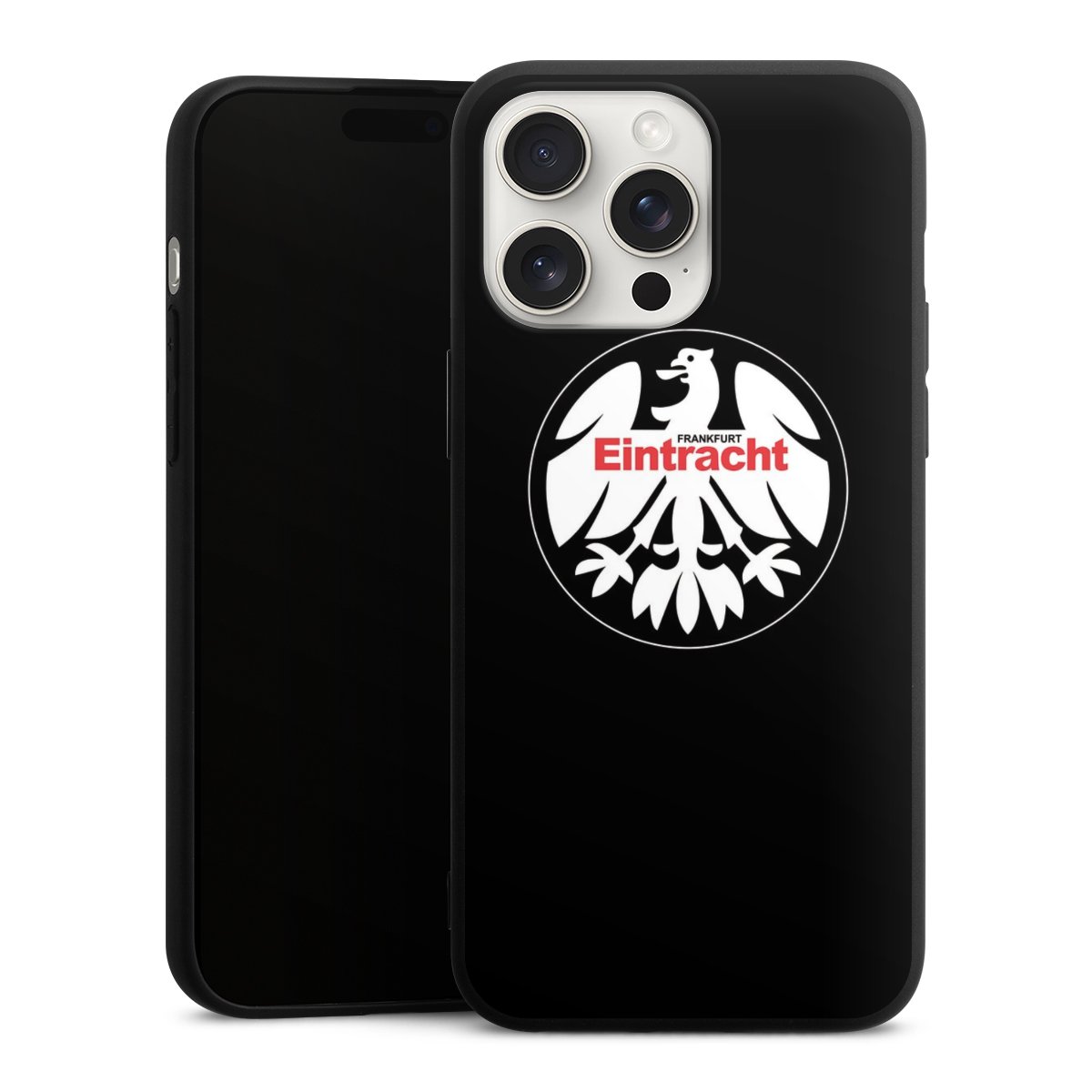 iPhone 15 Pro Max Handy Premium Silikon Hülle Handyhülle schwarz Case Official Licensed Product Eintracht Frankfurt Sge Silikon Premium Case