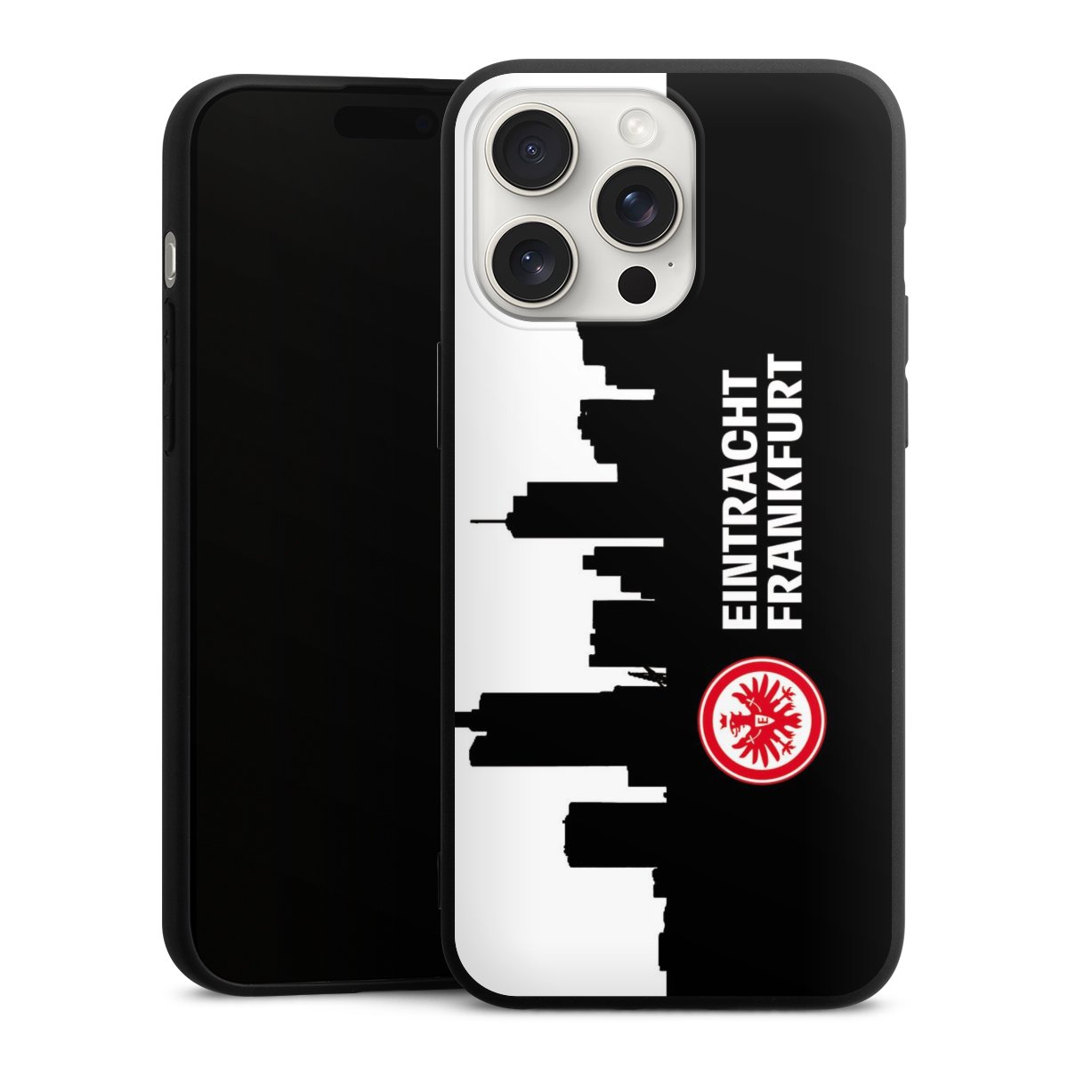 iPhone 15 Pro Max Handy Premium Silikon Hülle Handyhülle schwarz Case Sge Eintracht Frankfurt Official Licensed Product Silikon Premium Case