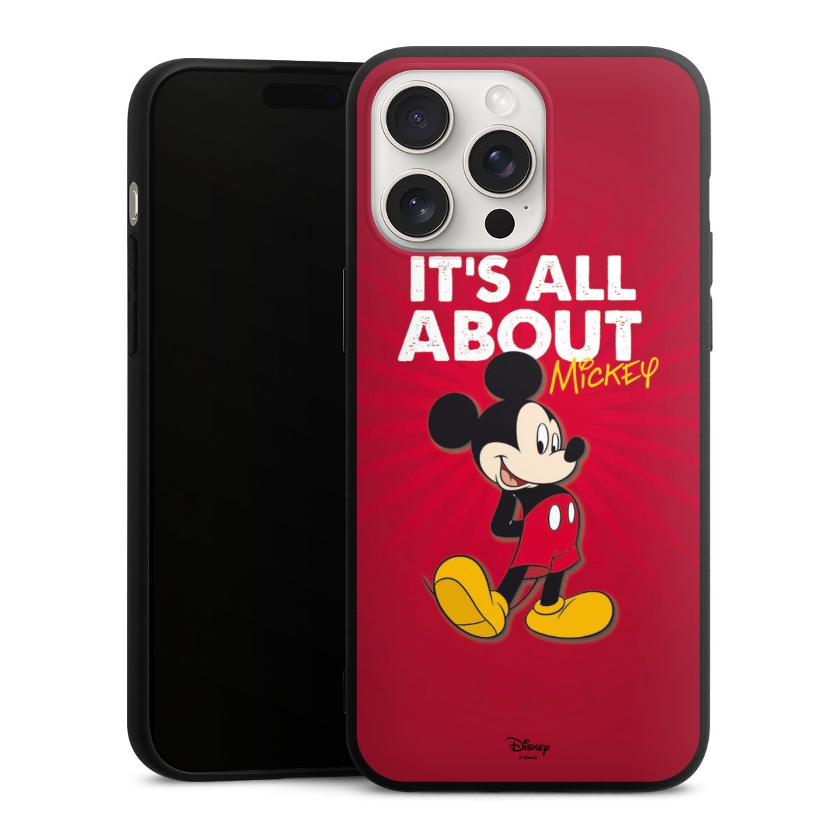 iPhone 15 Pro Max Handy Premium Silikon Hülle Handyhülle schwarz Case Mouse Disney Official Licensed Product Silikon Premium Case