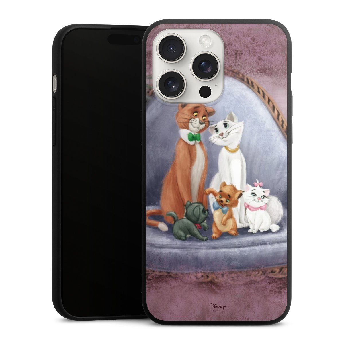 iPhone 15 Pro Max Handy Premium Silikon Hülle Handyhülle schwarz Case Official Licensed Product Disney Aristocats Silikon Premium Case