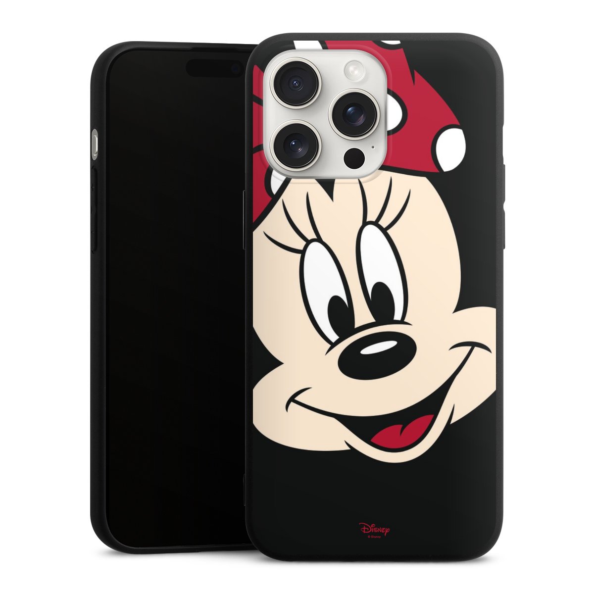 iPhone 15 Pro Max Handy Premium Silikon Hülle Handyhülle schwarz Case Minnie Mouse Official Licensed Product Disney Silikon Premium Case