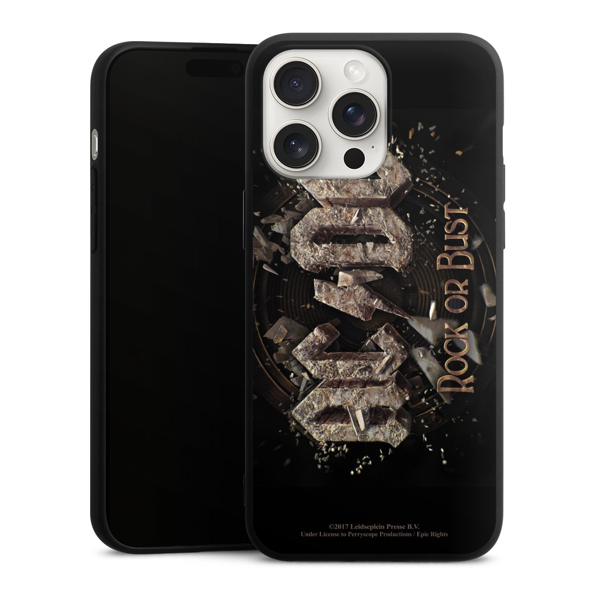 iPhone 15 Pro Max Handy Premium Silikon Hülle Handyhülle schwarz Case Acdc Official Licensed Product Rock Or Bust Silikon Premium Case