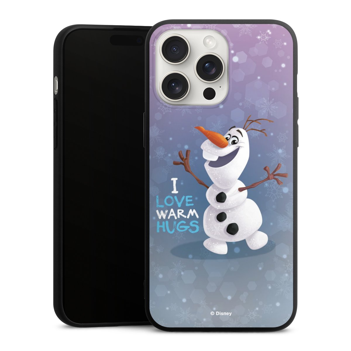 iPhone 15 Pro Max Handy Premium Silikon Hülle Handyhülle schwarz Case Frozen Frozen Olaf Official Licensed Product Silikon Premium Case