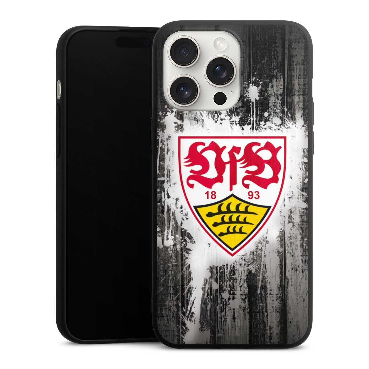 iPhone 15 Pro Max Handy Premium Silikon Hülle Handyhülle schwarz Case Vfb Stuttgart Official Licensed Product Silikon Premium Case