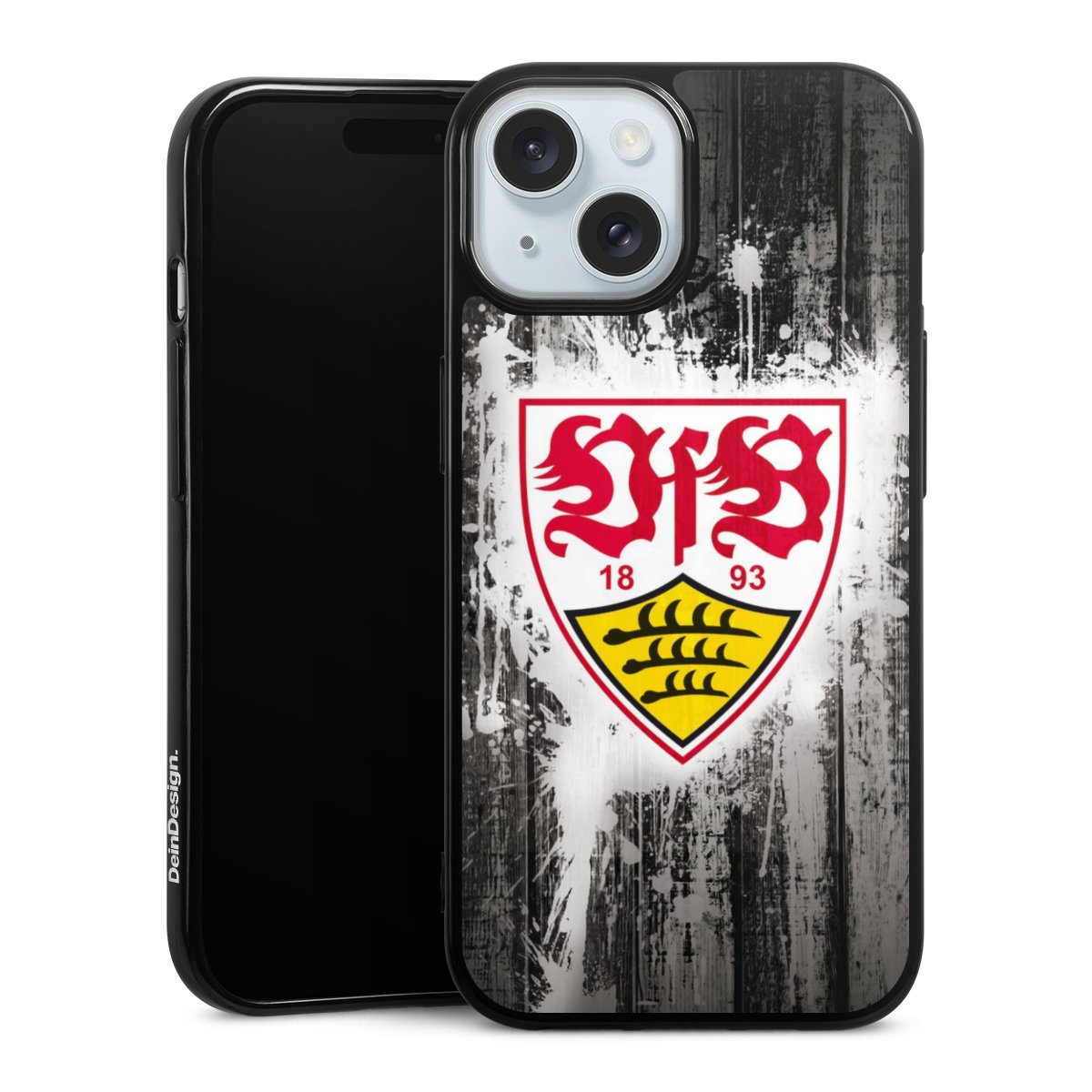 iPhone 15 Handy Silikon Hülle Case schwarz Handyhülle Vfb Stuttgart Official Licensed Product