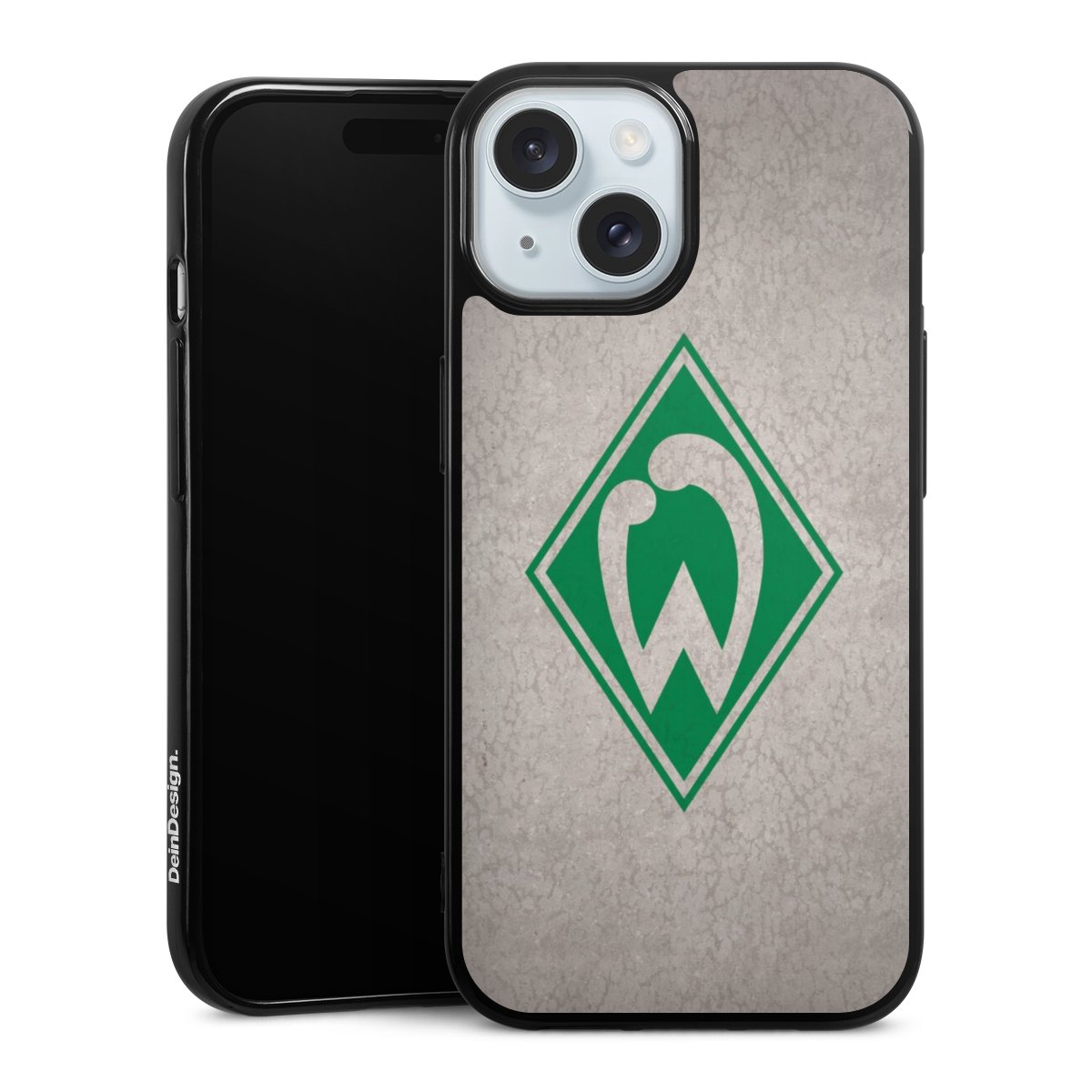 iPhone 15 Handy Silikon Hülle Case schwarz Handyhülle Sv Werder Bremen Concrete Official Licensed Product