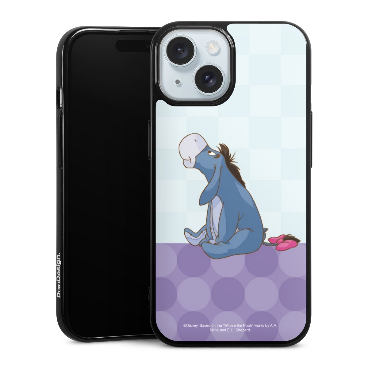 iPhone 15 Handy Silikon Hülle Case schwarz Handyhülle Disney Donkey Winnie The Pooh