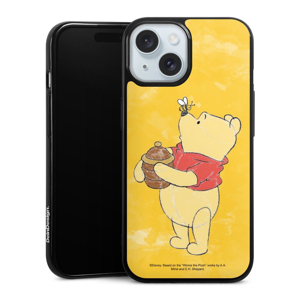 iPhone 15 Handy Silikon Hülle Case schwarz Handyhülle Official Licensed Product Winnie The Pooh Disney