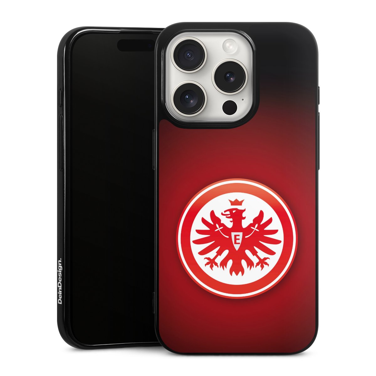 iPhone 15 Pro Handy Silikon Hülle Case schwarz Handyhülle Eintracht Frankfurt Official Licensed Product Coat Of Arms