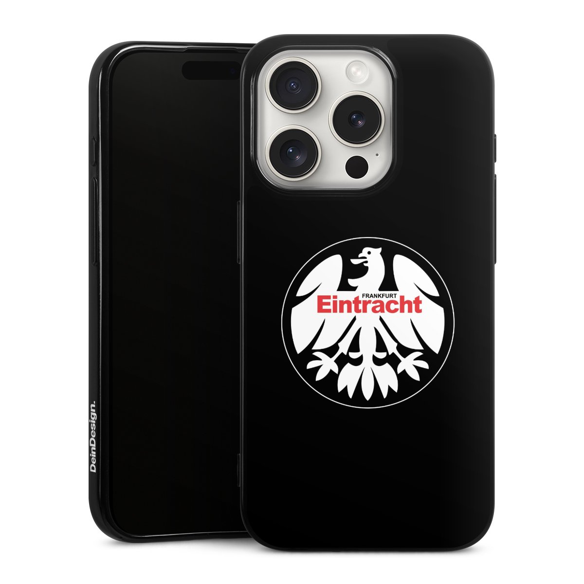 iPhone 15 Pro Handy Silikon Hülle Case schwarz Handyhülle Official Licensed Product Eintracht Frankfurt Sge