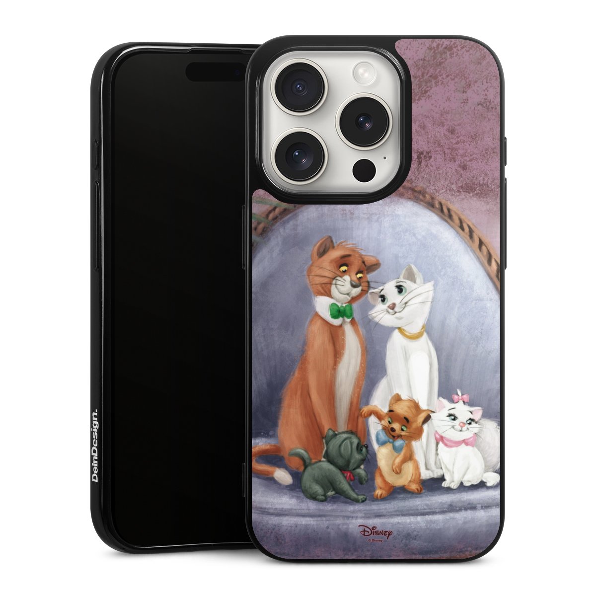 iPhone 15 Pro Handy Silikon Hülle Case schwarz Handyhülle Official Licensed Product Disney Aristocats