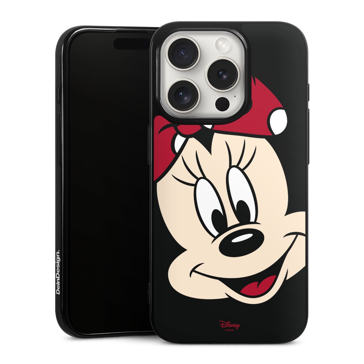 iPhone 15 Pro Handy Silikon Hülle Case schwarz Handyhülle Minnie Mouse Official Licensed Product Disney