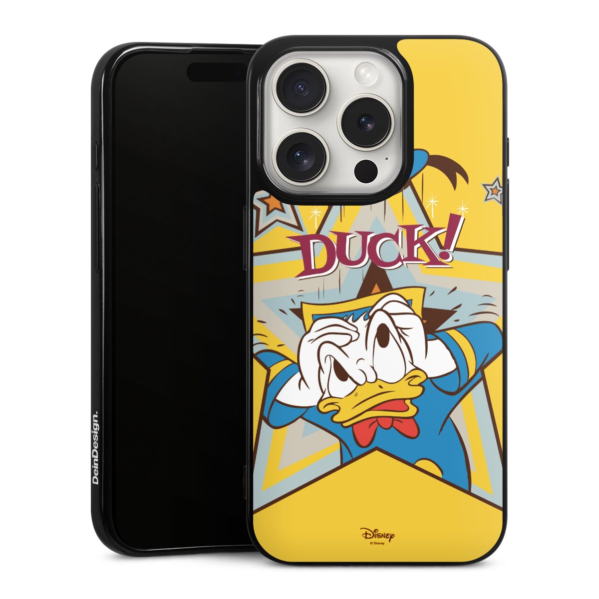 iPhone 15 Pro Handy Silikon Hülle Case schwarz Handyhülle Official Licensed Product Donald Duck Disney