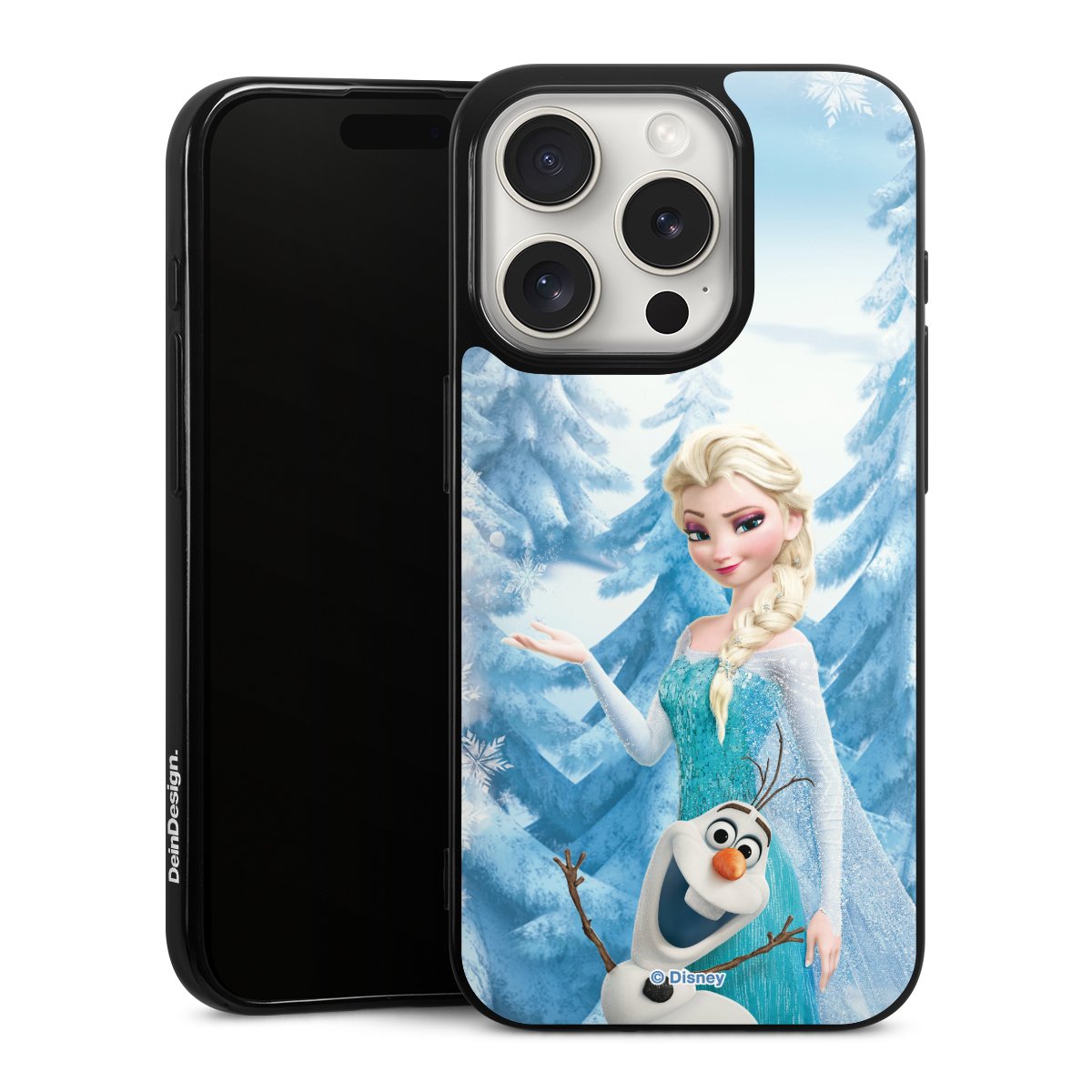 iPhone 15 Pro Handy Silikon Hülle Case schwarz Handyhülle Official Licensed Product Frozen Elsa Disney