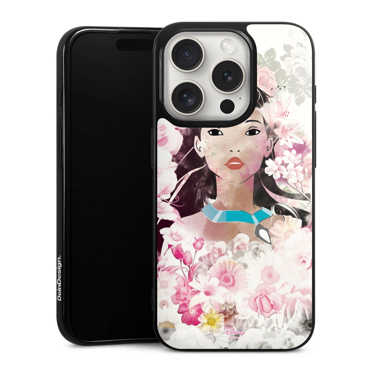 iPhone 15 Pro Handy Silikon Hülle Case schwarz Handyhülle Pocahontas Official Licensed Product Disney