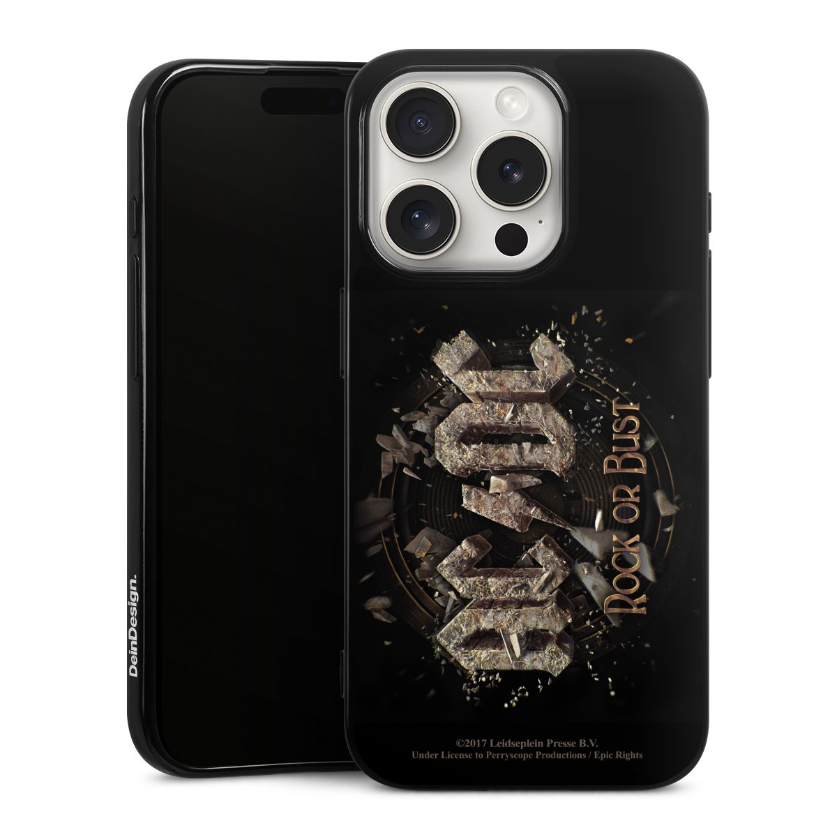 iPhone 15 Pro Handy Silikon Hülle Case schwarz Handyhülle Acdc Official Licensed Product Rock Or Bust