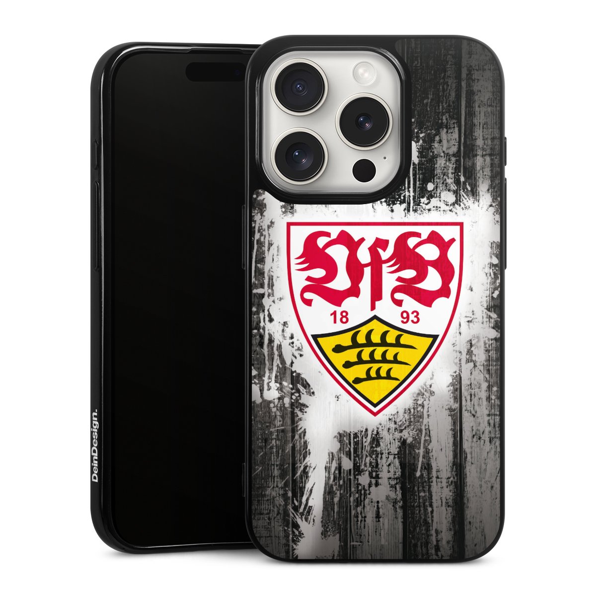 iPhone 15 Pro Handy Silikon Hülle Case schwarz Handyhülle Vfb Stuttgart Official Licensed Product