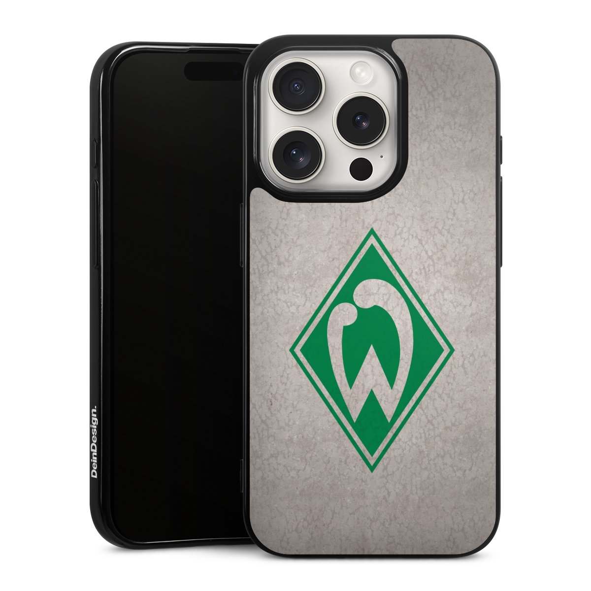 iPhone 15 Pro Handy Silikon Hülle Case schwarz Handyhülle Sv Werder Bremen Concrete Official Licensed Product