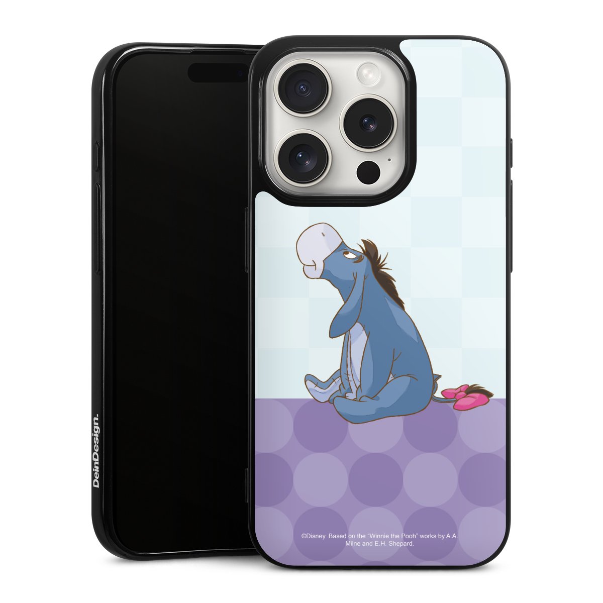 iPhone 15 Pro Handy Silikon Hülle Case schwarz Handyhülle Disney Donkey Winnie The Pooh