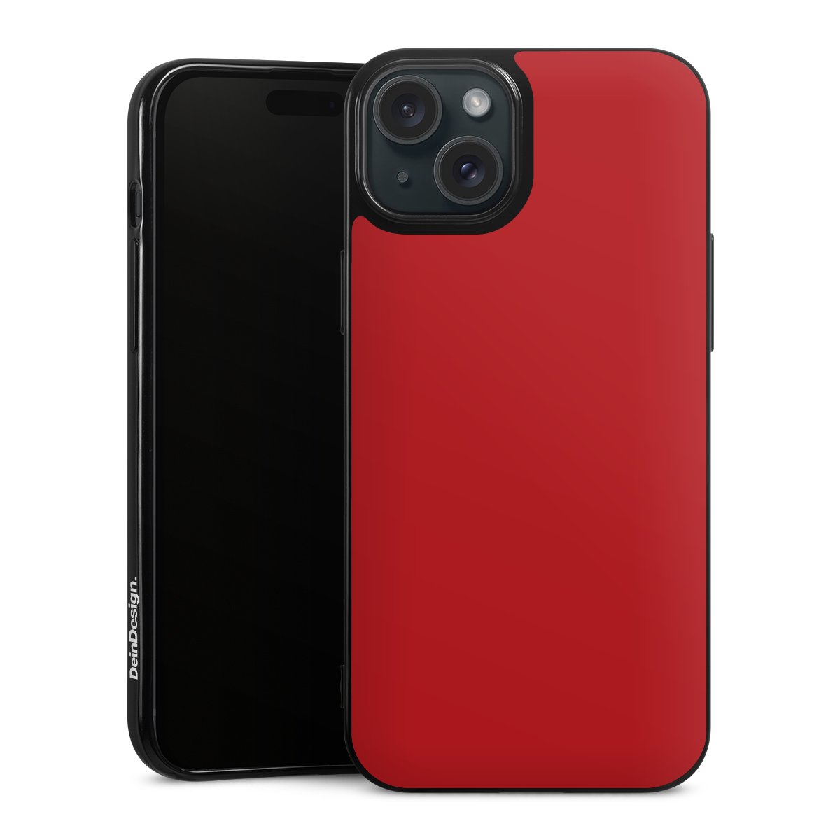 iPhone 15 Plus Handy Silikon Hülle Case schwarz Handyhülle Colour Unicoloured Red