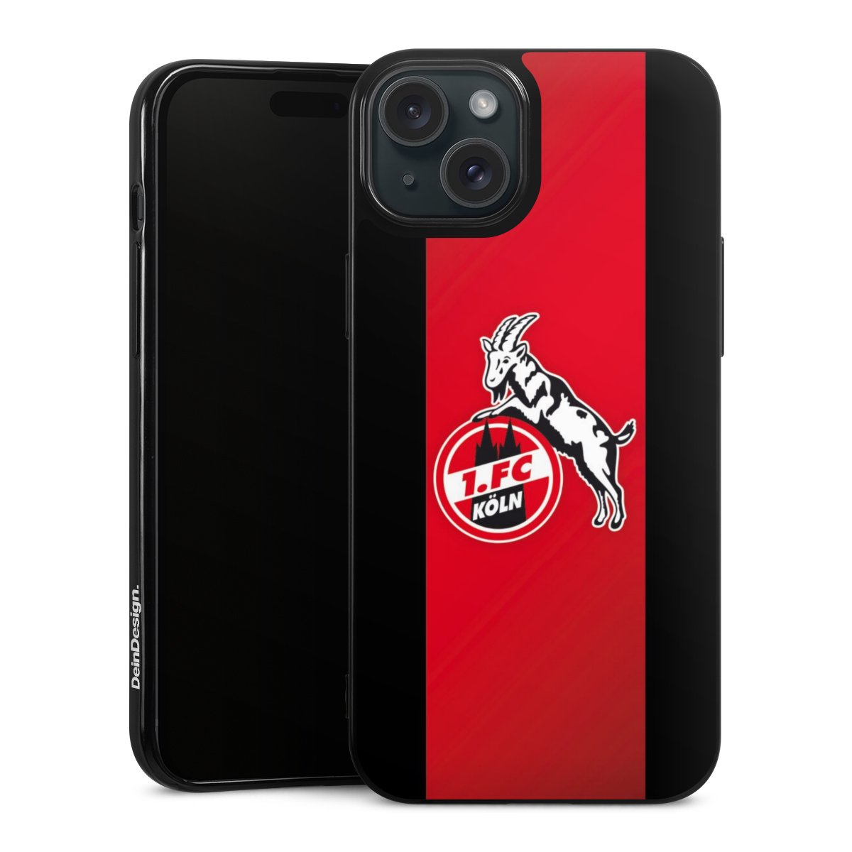 iPhone 15 Plus Handy Silikon Hülle Case schwarz Handyhülle Official Licensed Product Billy Goat Hennes 1. Fc Köln