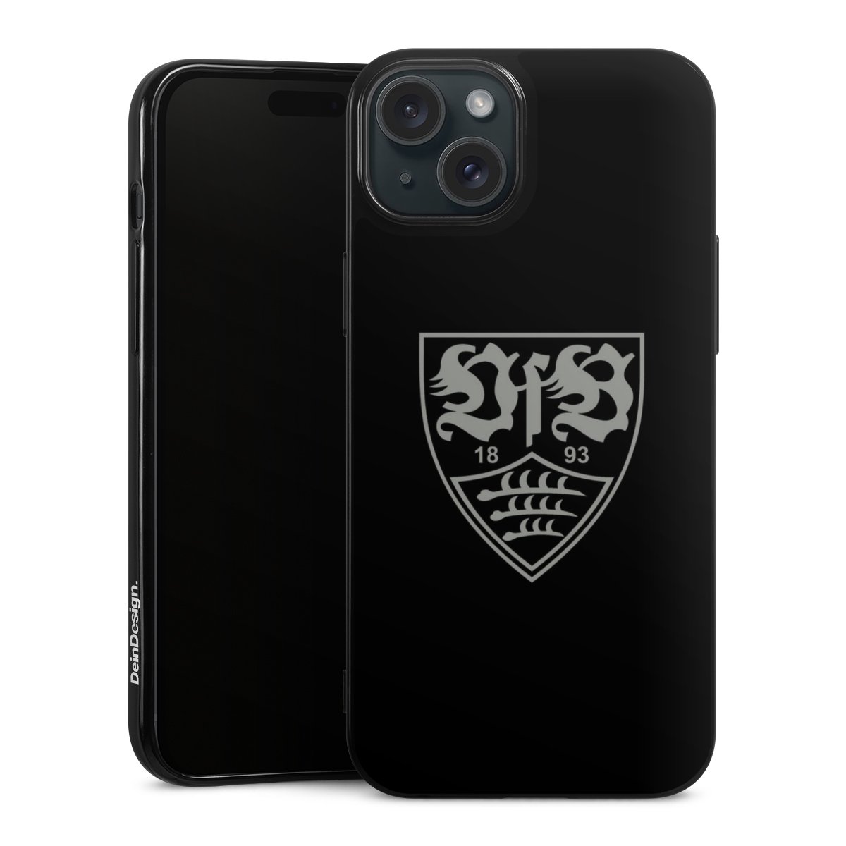 iPhone 15 Plus Handy Silikon Hülle Case schwarz Handyhülle Official Licensed Product Vfb Stuttgart