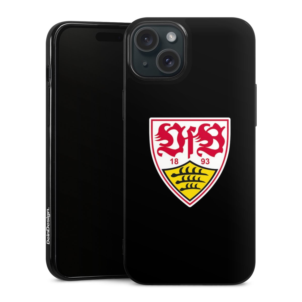 iPhone 15 Plus Handy Silikon Hülle Case schwarz Handyhülle Vfb Stuttgart Official Licensed Product Coat Of Arms