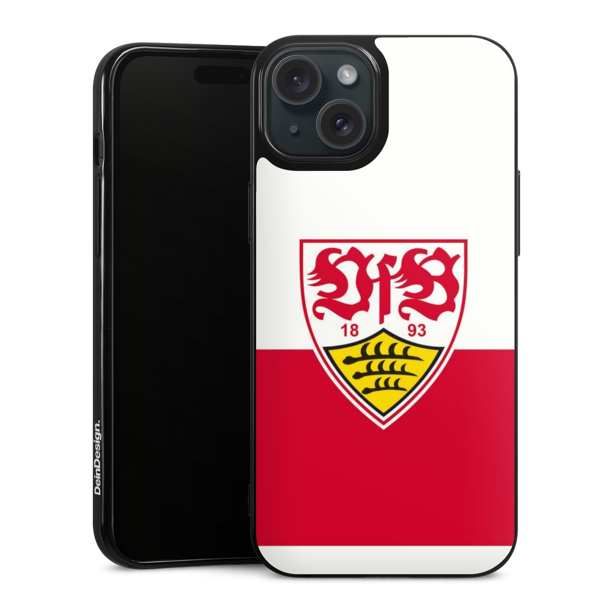 iPhone 15 Plus Handy Silikon Hülle Case schwarz Handyhülle Official Licensed Product Logo Vfb Stuttgart