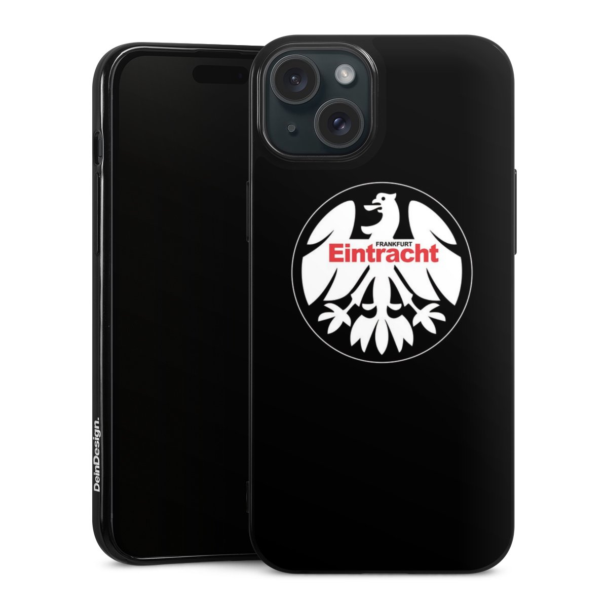 iPhone 15 Plus Handy Silikon Hülle Case schwarz Handyhülle Official Licensed Product Eintracht Frankfurt Sge