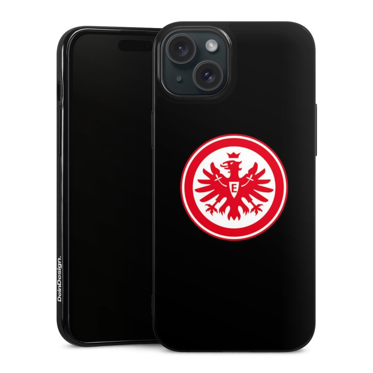 iPhone 15 Plus Handy Silikon Hülle Case schwarz Handyhülle Eintracht Frankfurt Sge Eagle