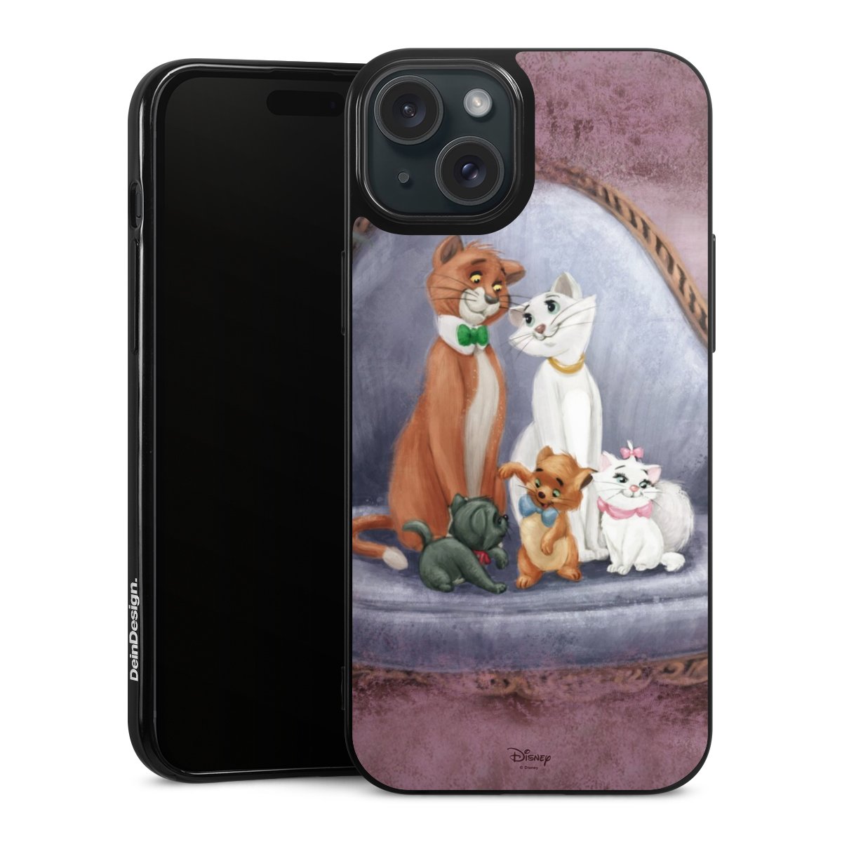 iPhone 15 Plus Handy Silikon Hülle Case schwarz Handyhülle Official Licensed Product Disney Aristocats