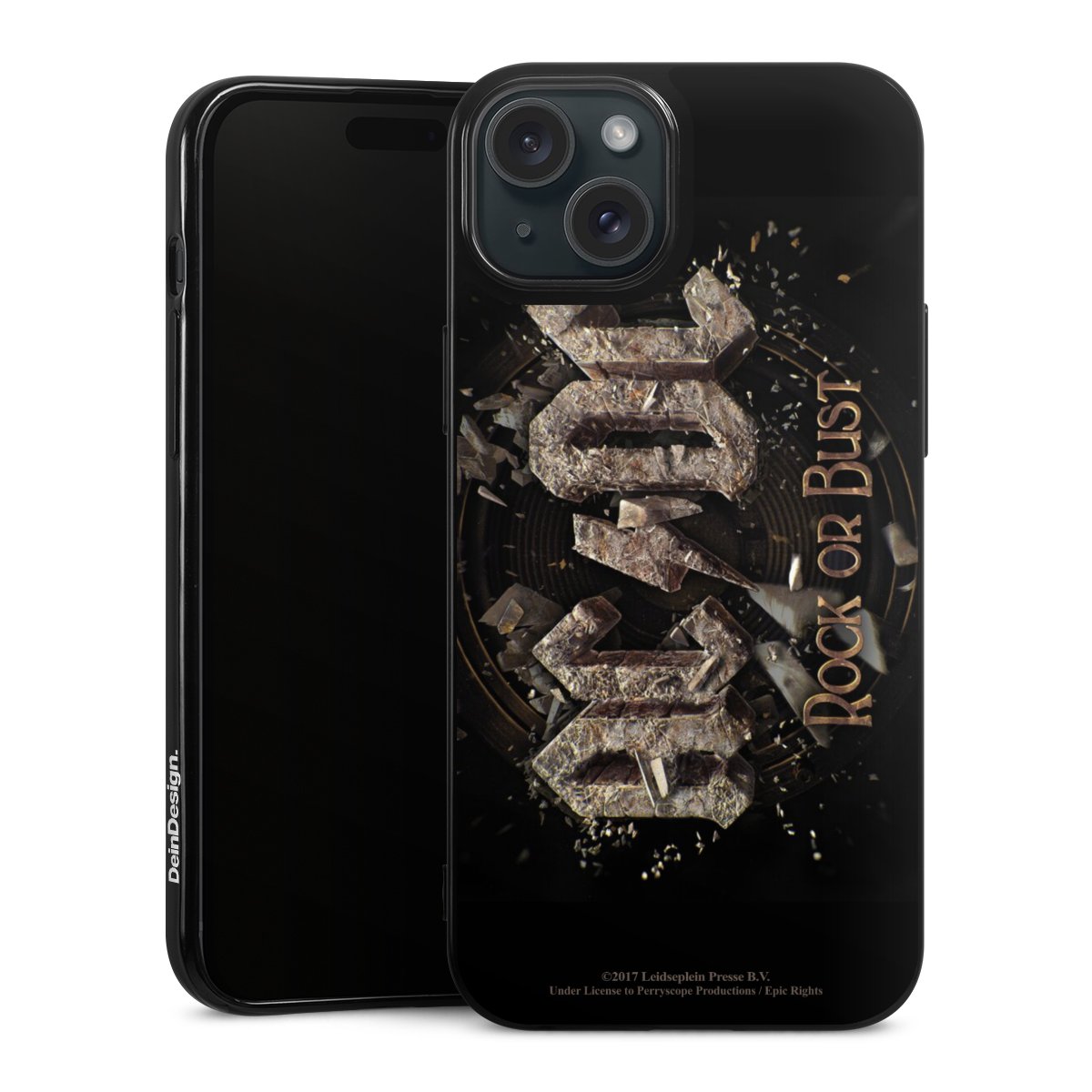 iPhone 15 Plus Handy Silikon Hülle Case schwarz Handyhülle Acdc Official Licensed Product Rock Or Bust