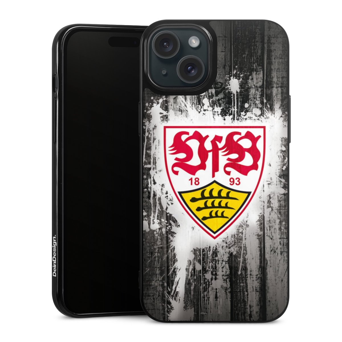 iPhone 15 Plus Handy Silikon Hülle Case schwarz Handyhülle Vfb Stuttgart Official Licensed Product