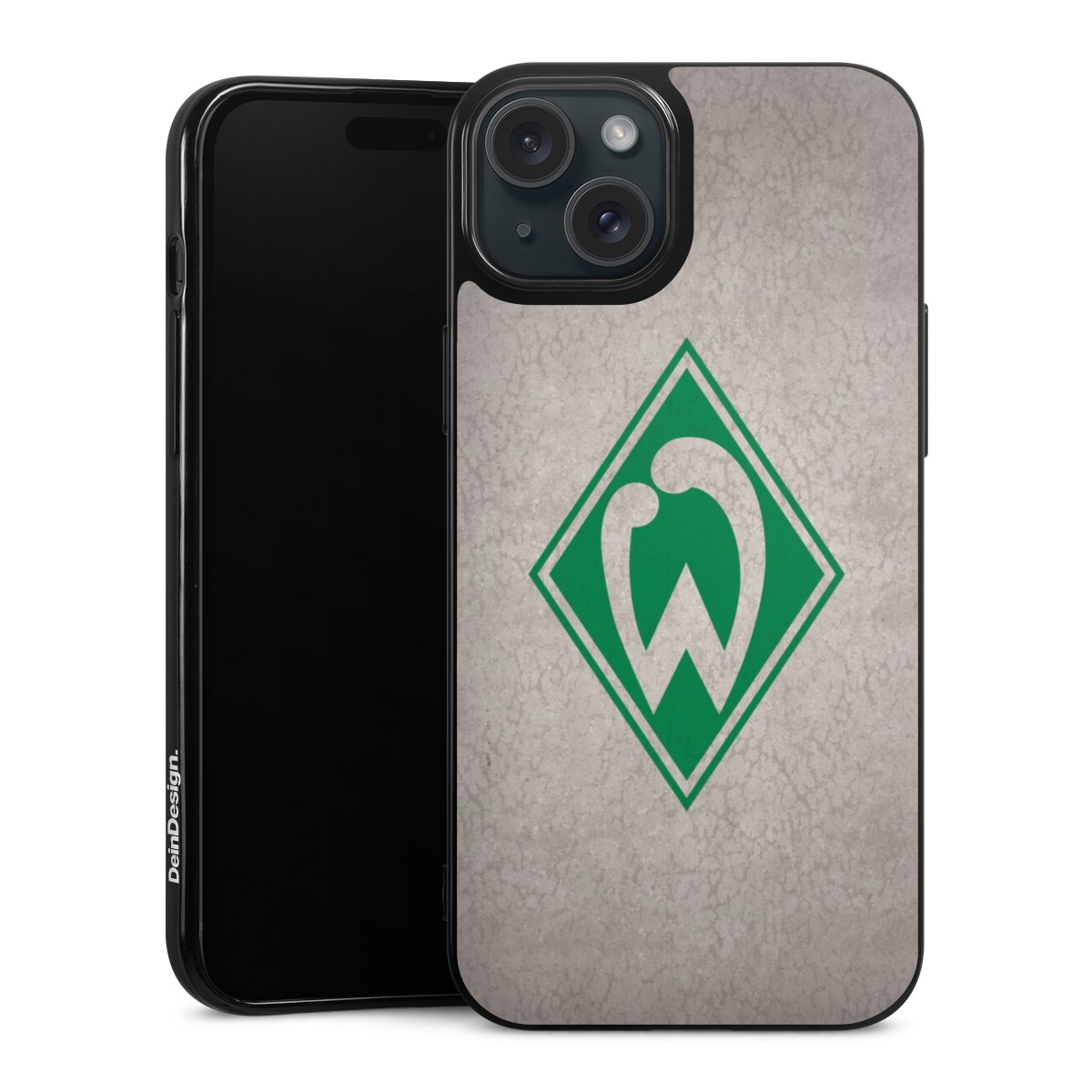 iPhone 15 Plus Handy Silikon Hülle Case schwarz Handyhülle Sv Werder Bremen Concrete Official Licensed Product