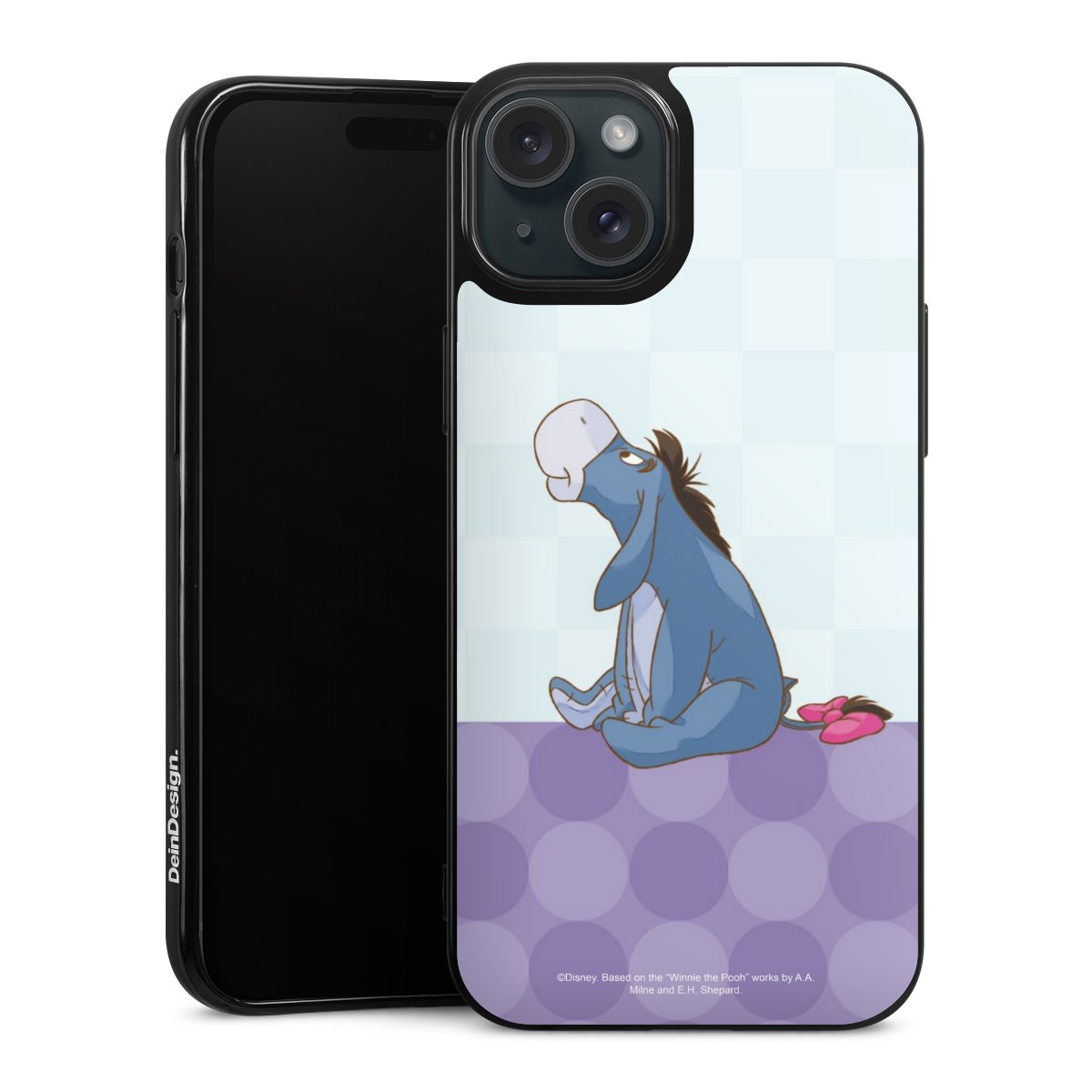 iPhone 15 Plus Handy Silikon Hülle Case schwarz Handyhülle Disney Donkey Winnie The Pooh