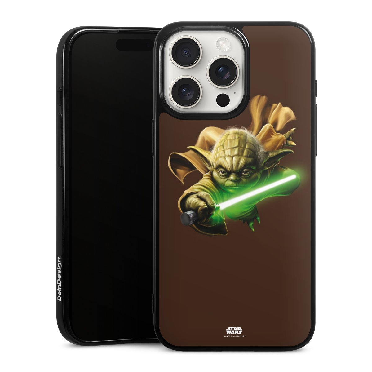 iPhone 15 Pro Max Handy Silikon Hülle Case schwarz Handyhülle Yoda Merchandise Star Wars