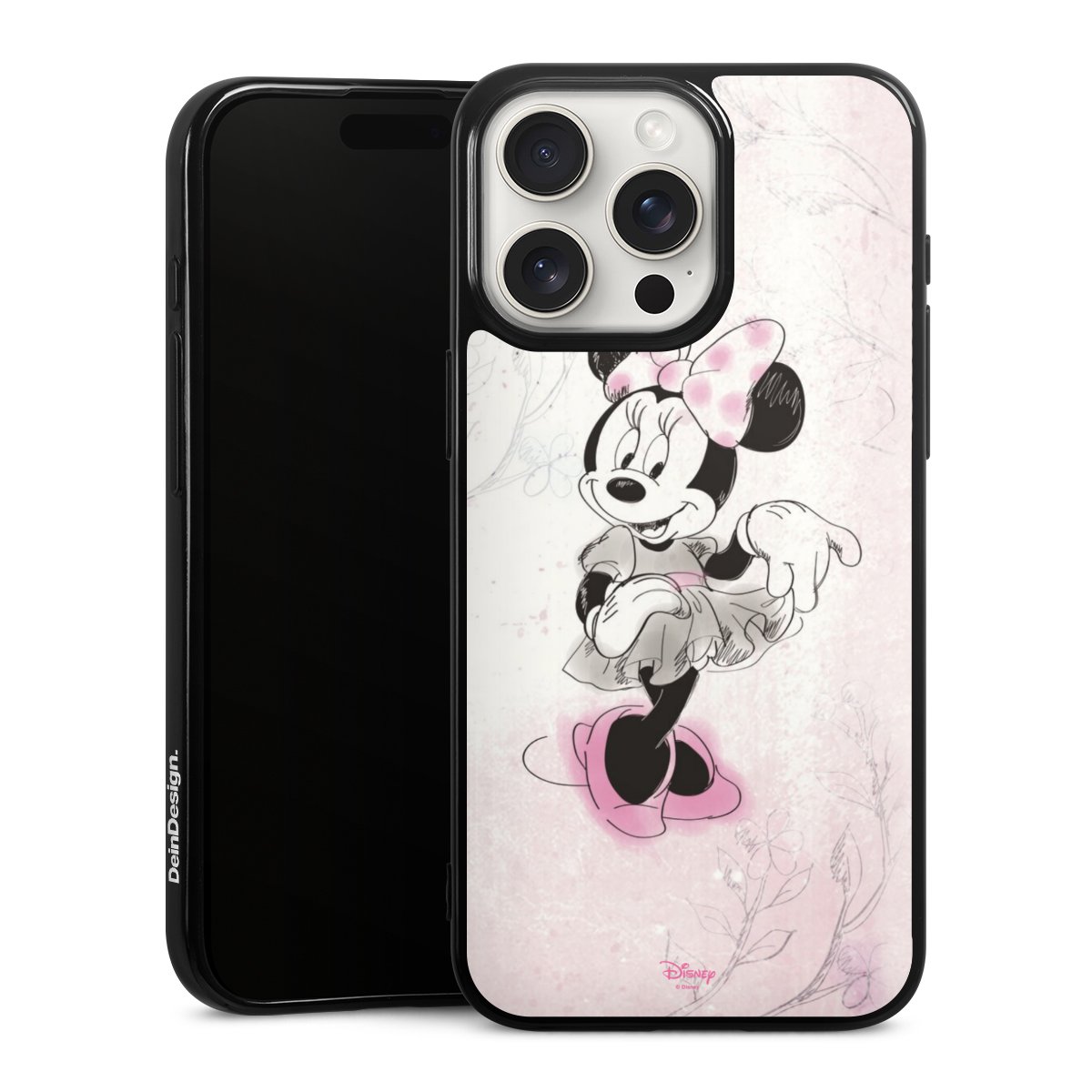 iPhone 15 Pro Max Handy Silikon Hülle Case schwarz Handyhülle Disney Minnie Mouse Vintage