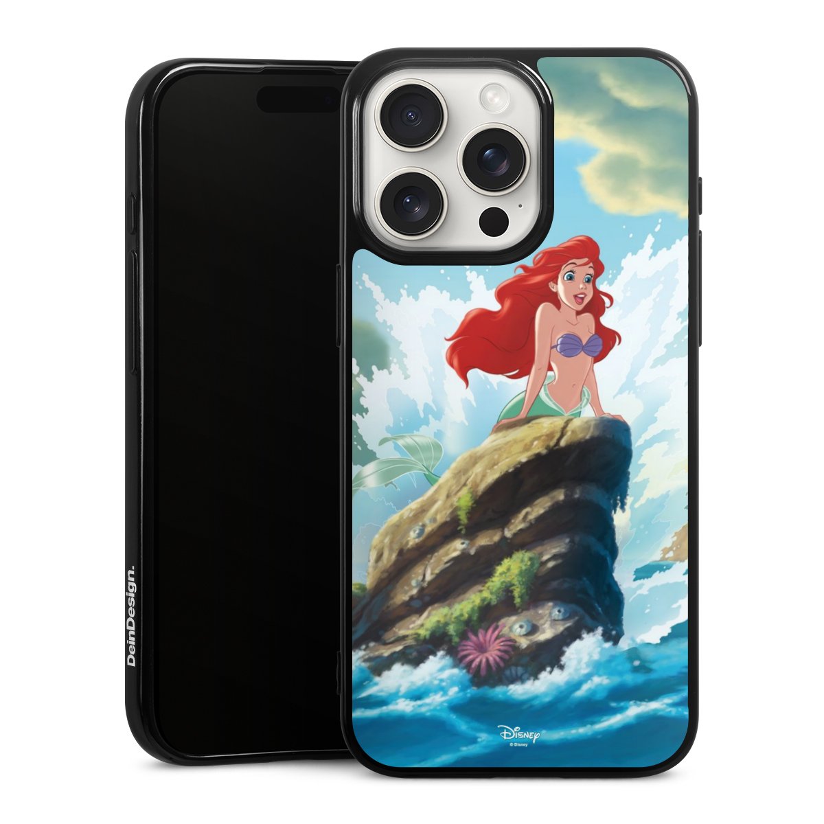 iPhone 15 Pro Max Handy Silikon Hülle Case schwarz Handyhülle Mermaid Arielle Die Meerjungfrau Official Licensed Product