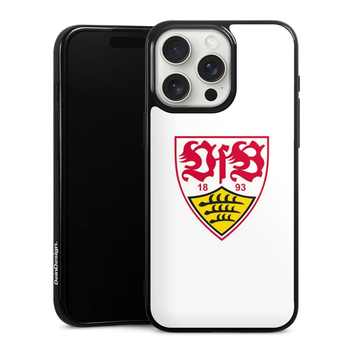 iPhone 15 Pro Max Handy Silikon Hülle Case schwarz Handyhülle Logo Official Licensed Product Vfb Stuttgart