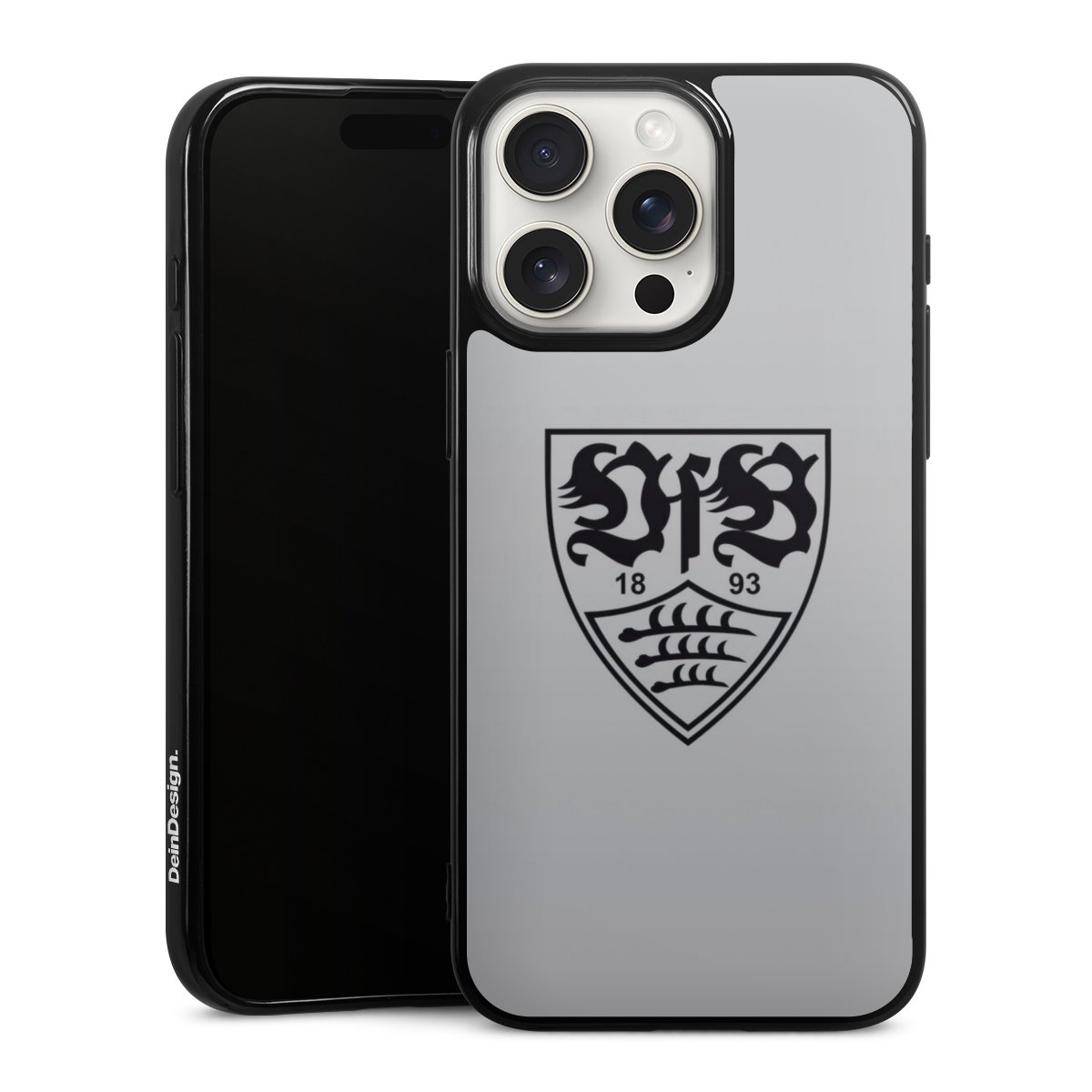 iPhone 15 Pro Max Handy Silikon Hülle Case schwarz Handyhülle Logo Vfb Stuttgart Official Licensed Product