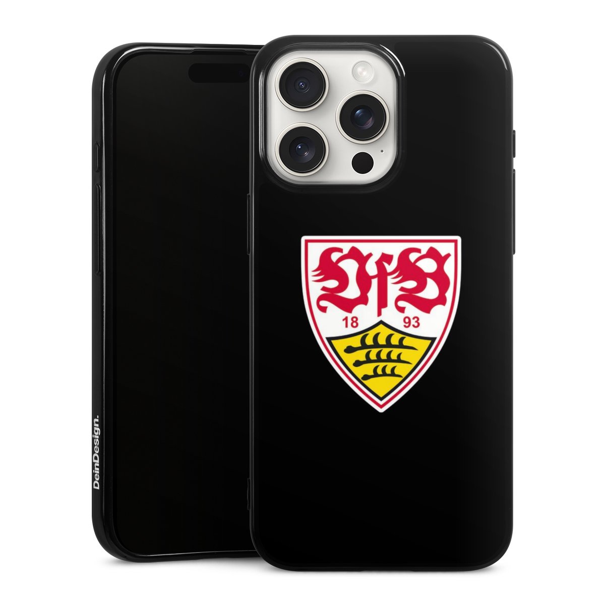 iPhone 15 Pro Max Handy Silikon Hülle Case schwarz Handyhülle Vfb Stuttgart Official Licensed Product Coat Of Arms