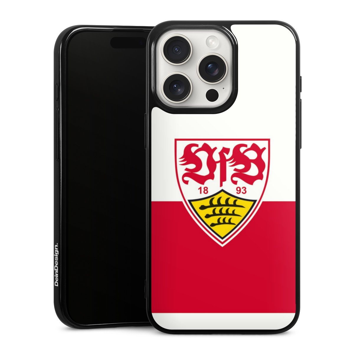 iPhone 15 Pro Max Handy Silikon Hülle Case schwarz Handyhülle Official Licensed Product Logo Vfb Stuttgart