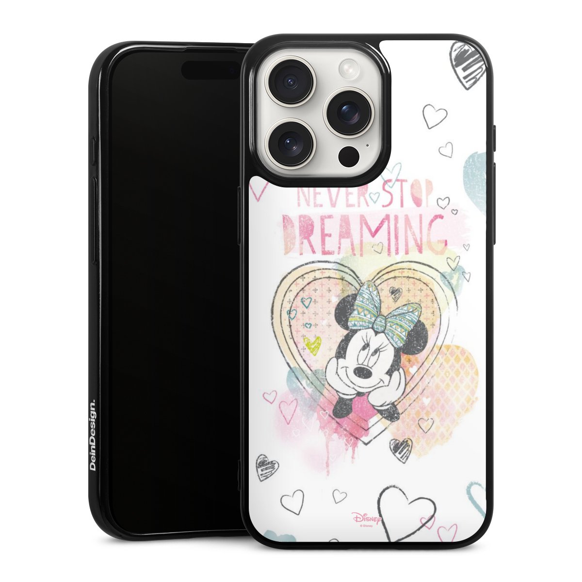 iPhone 15 Pro Max Handy Silikon Hülle Case schwarz Handyhülle Disney Official Licensed Product Minnie Mouse