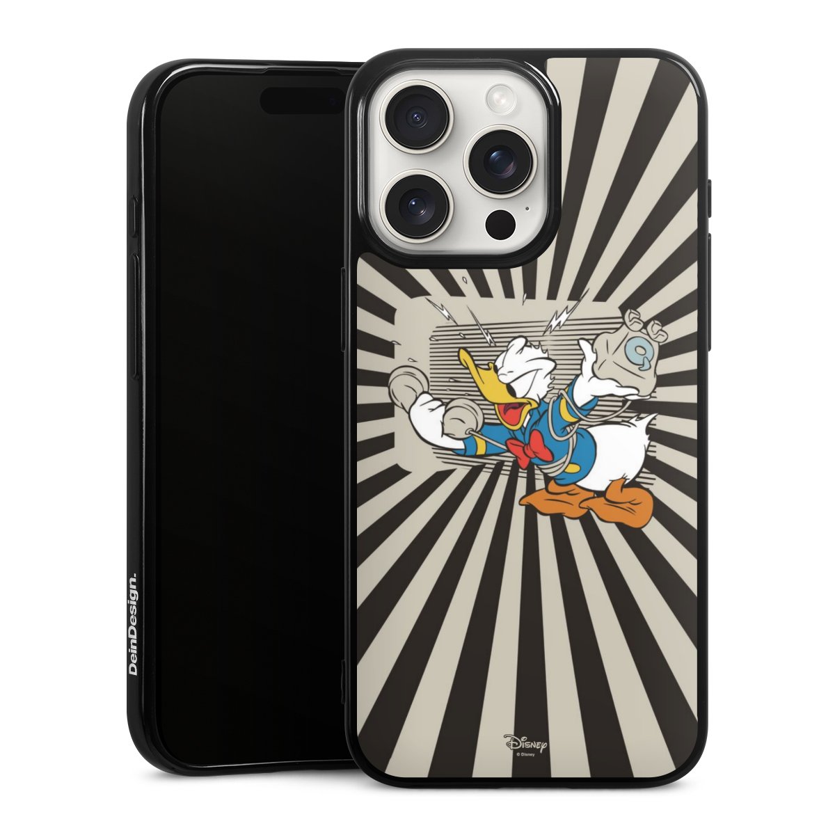 iPhone 15 Pro Max Handy Silikon Hülle Case schwarz Handyhülle Donald Duck Disney Official Licensed Product