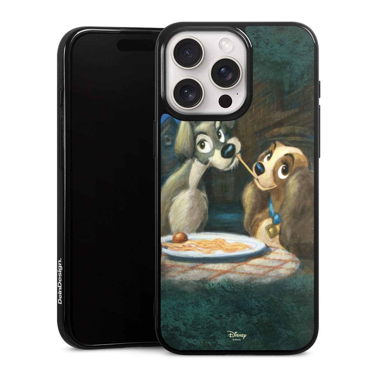 iPhone 15 Pro Max Handy Silikon Hülle Case schwarz Handyhülle Lady And The Tramp Official Licensed Product Disney