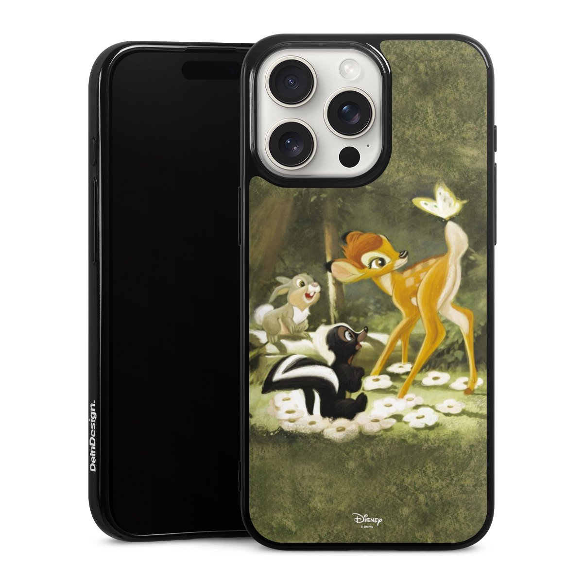 iPhone 15 Pro Max Handy Silikon Hülle Case schwarz Handyhülle Disney Official Licensed Product Bambi