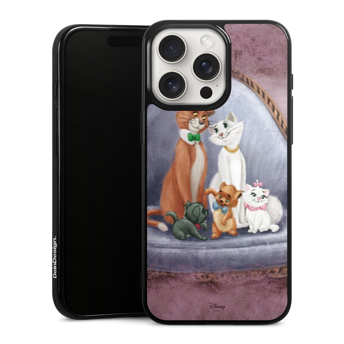 iPhone 15 Pro Max Handy Silikon Hülle Case schwarz Handyhülle Official Licensed Product Disney Aristocats