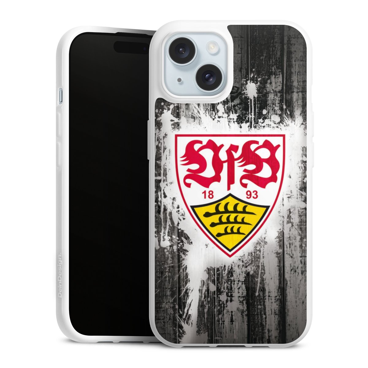 iPhone 15 Handy Silikon Hülle Case weiß Handyhülle Vfb Stuttgart Official Licensed Product Silikon Case