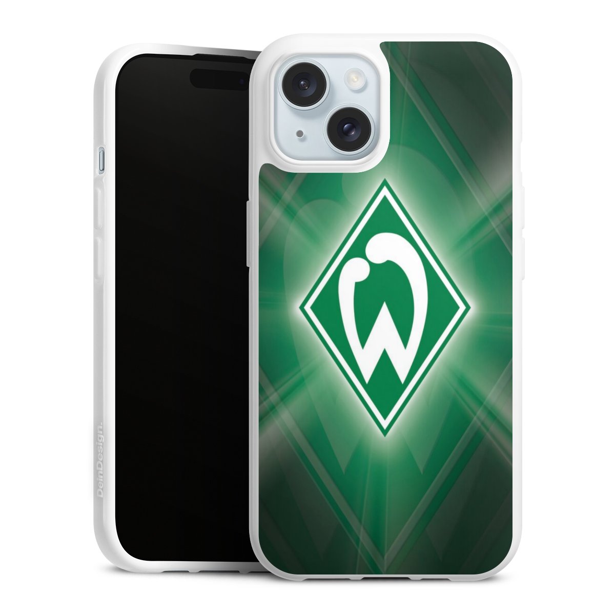 iPhone 15 Handy Silikon Hülle Case weiß Handyhülle Sv Werder Bremen Official Licensed Product Coat Of Arms Silikon Case